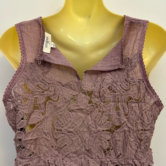 Umgee Purple Embroidered Muslin Dress size S - Picture 5 of 10